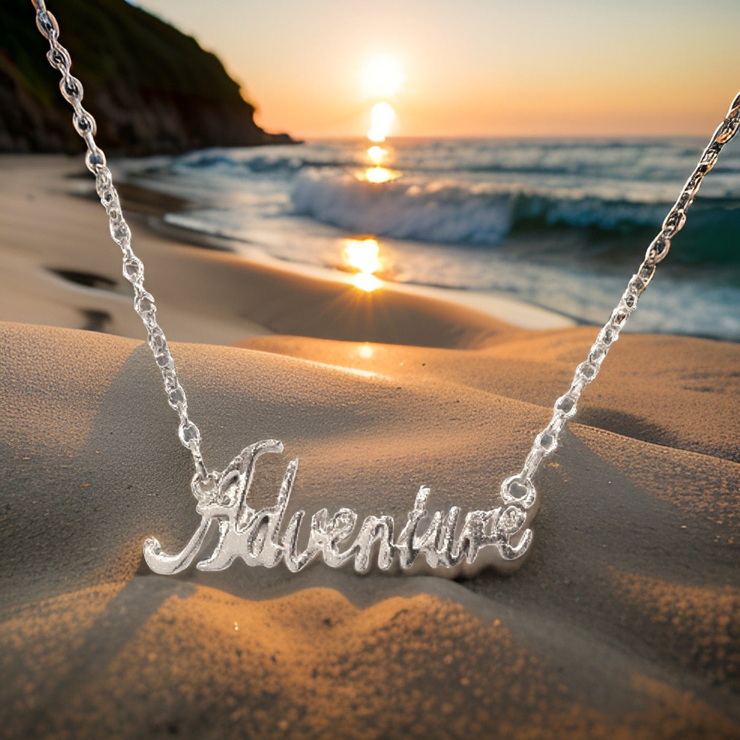 Adventure Script Necklace by The Urban Charm by The Urban Charm