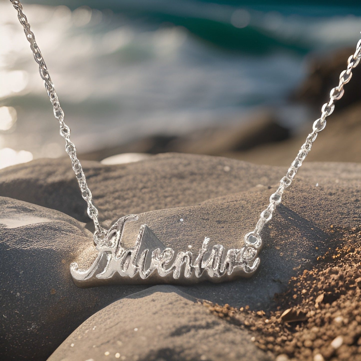 Adventure Script Necklace by The Urban Charm by The Urban Charm