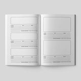 Open pages of a quote journal for teachers, featuring sections to record student quotes and sentiments.