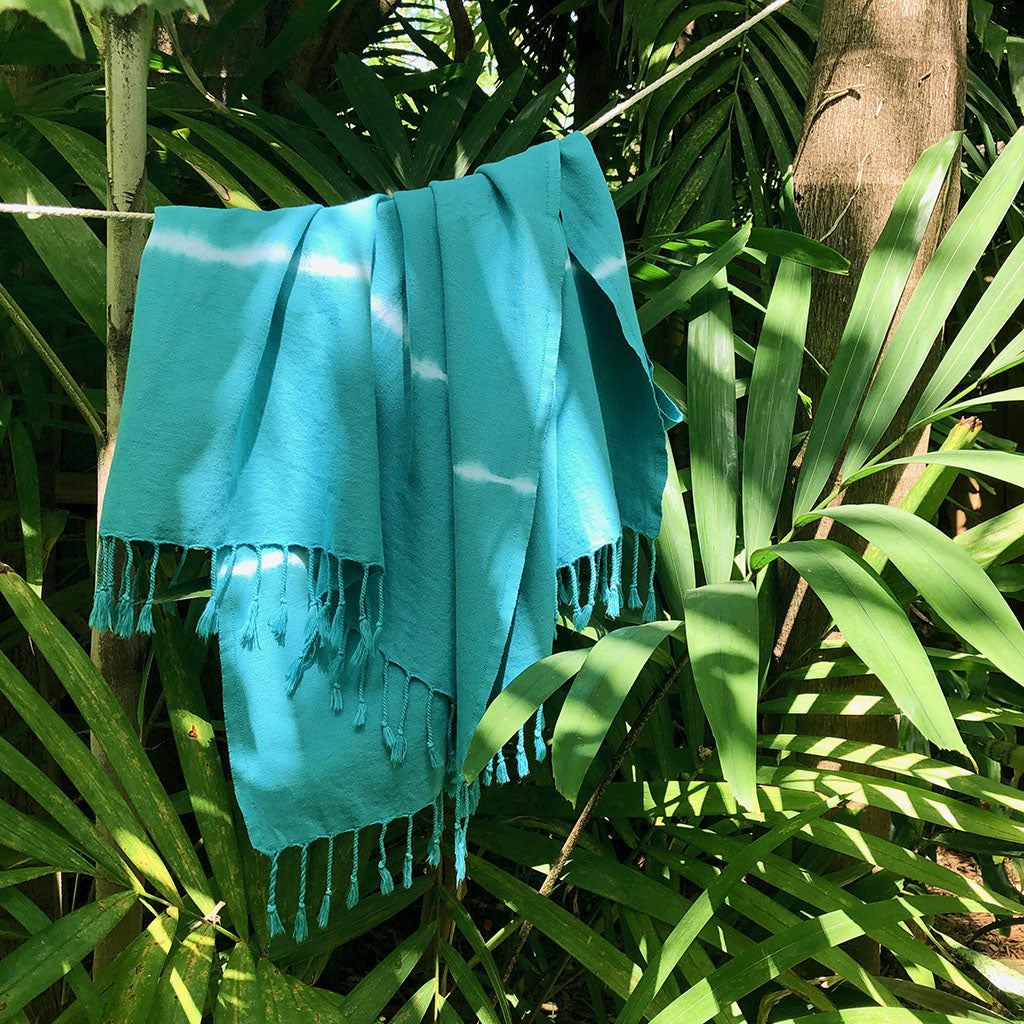 Teal Tie Dye Turkish Beach Towel by SLATE + SALT