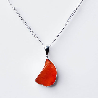 Carnelian Raw Crystal Necklace by Tiny Rituals