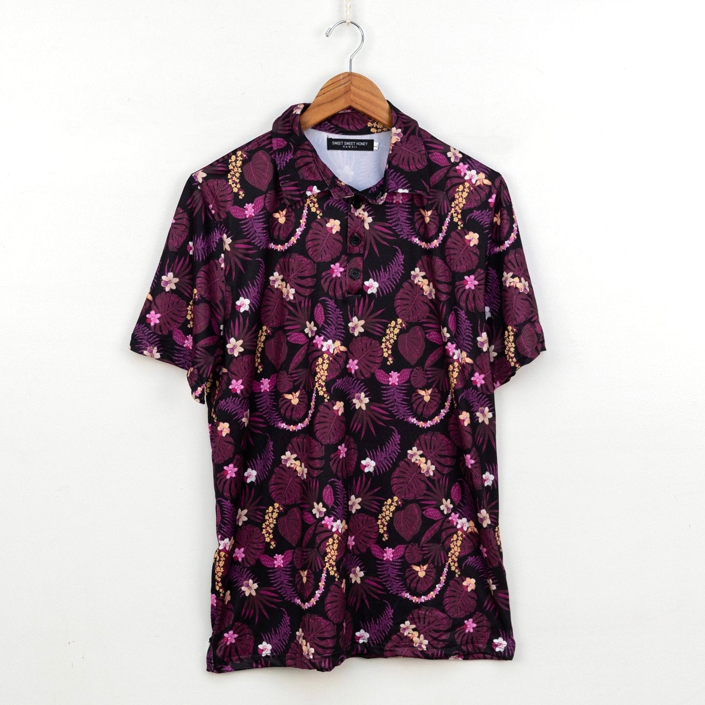 Tropical Night Men's Collared Shirt