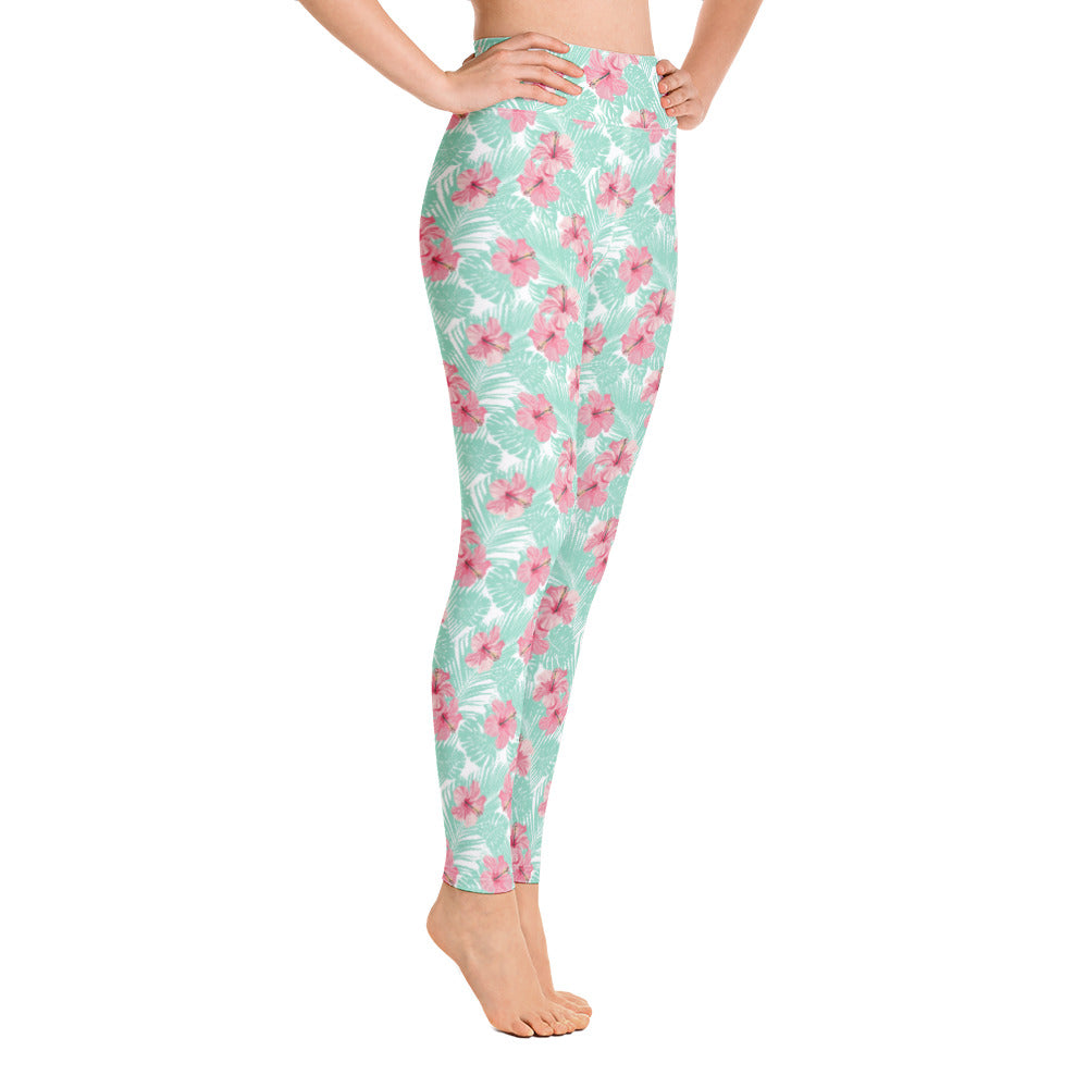 Women's Tropical Island Floral Yoga Leggings