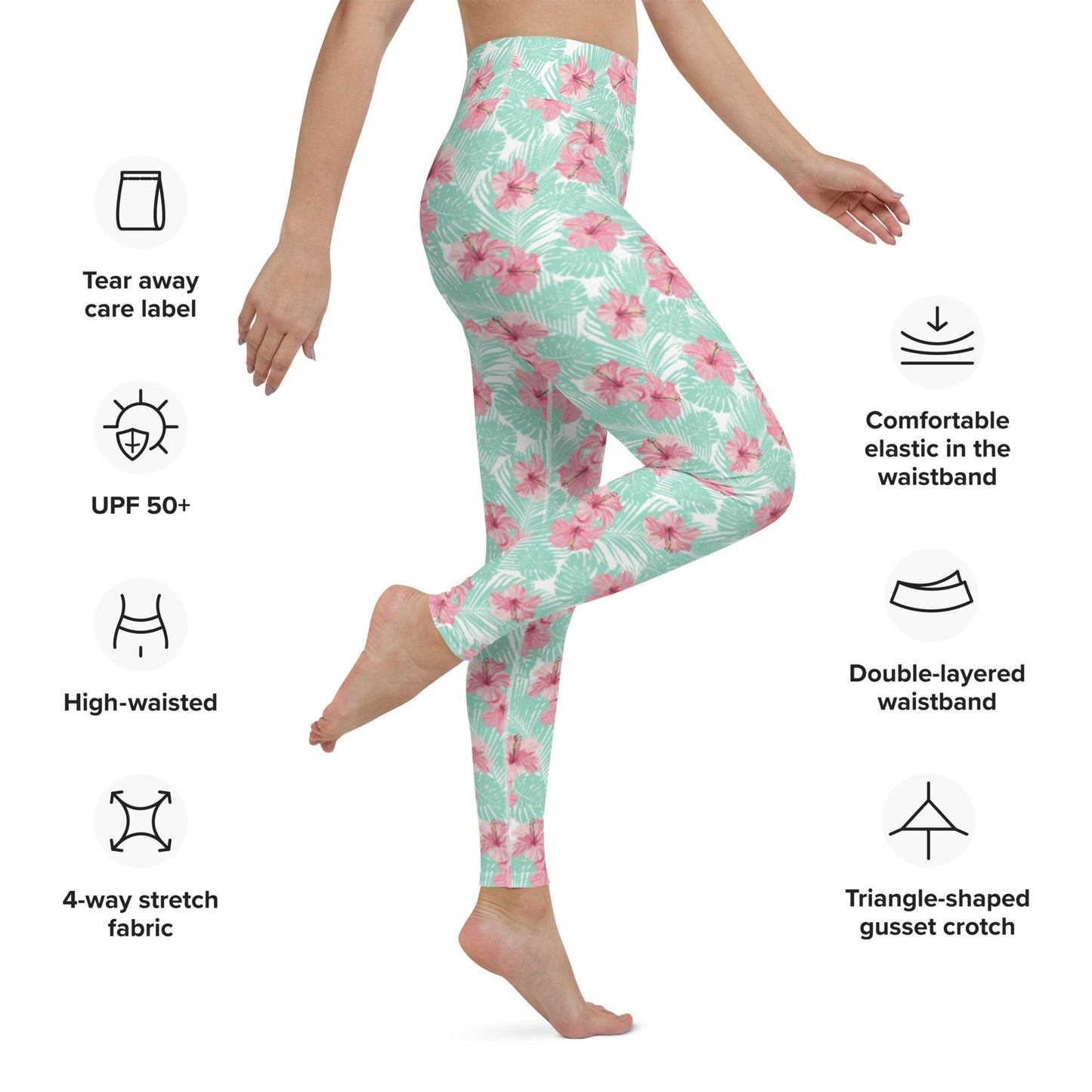 Women's Tropical Island Floral Yoga Leggings