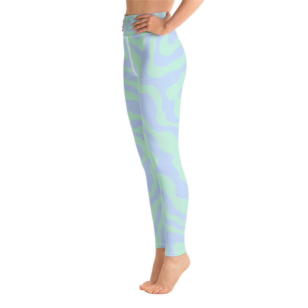 Women's Tropical Print Retro Kelp Yoga Leggings