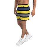 Men's Tropical Dark Blues/Yellow Long Shorts