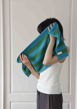 Ultra Soft Absorbent Retro Stripe Bath Towel - 100% Organic Premium Combed Cotton