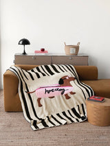 Ultra Soft Funky Cute Hot Dog Stripe Throw Blanket - Warm Thick Animal Print