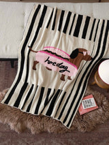 Ultra Soft Funky Cute Hot Dog Stripe Throw Blanket - Warm Thick Animal Print