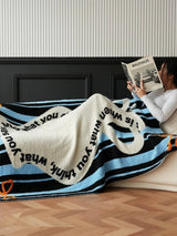 Ultra Soft Whimsical Cute Stripe Vase Throw Blanket - Warm Thick Playful