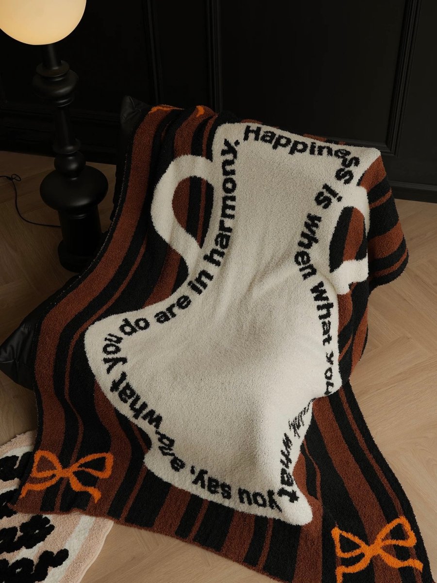 Ultra Soft Whimsical Cute Stripe Vase Throw Blanket - Warm Thick Playful
