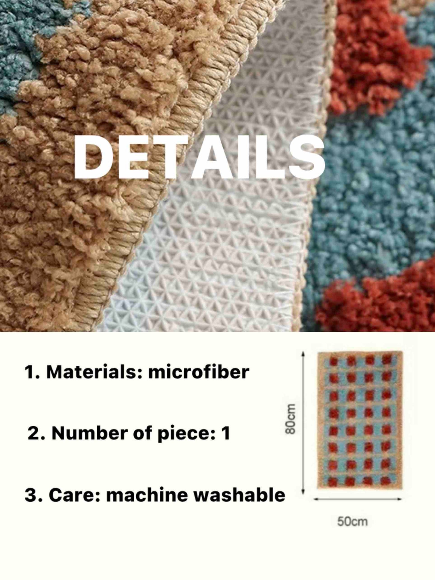 Ultra Soft Retro Bath Rug, Machine-washable, Absorbent Mat