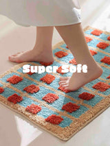 Ultra Soft Retro Bath Rug, Machine-washable, Absorbent Mat