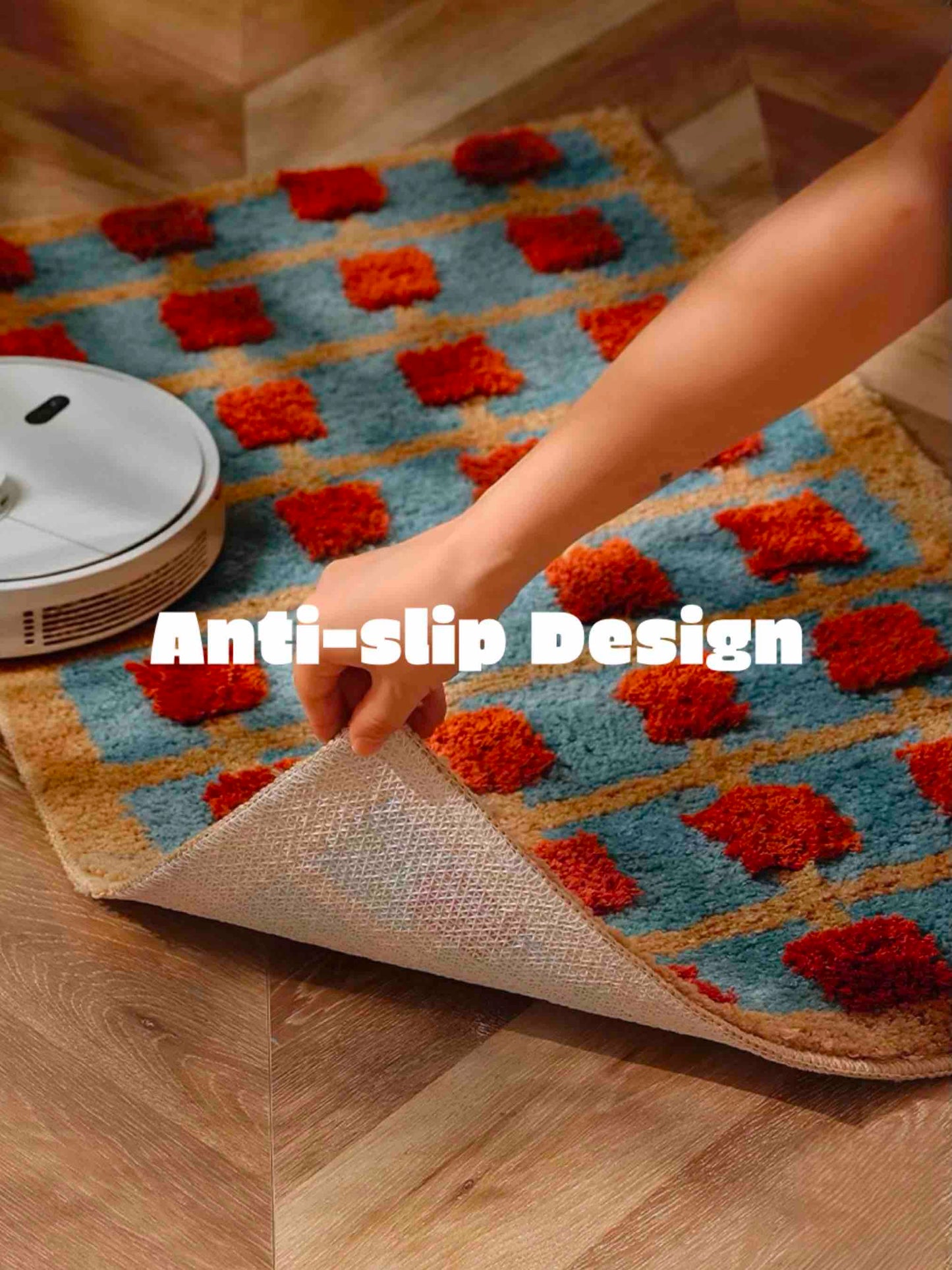 Ultra Soft Retro Bath Rug, Machine-washable, Absorbent Mat