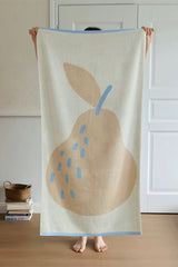 Cute Whimsical Pear Bath Towel - Ultra Soft, Absorbent, 100% Staple Cotton