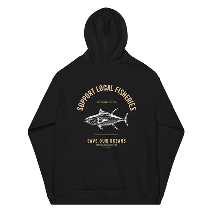 Men's Support Local Fisheries Tuna Eco Raglan Hoodie