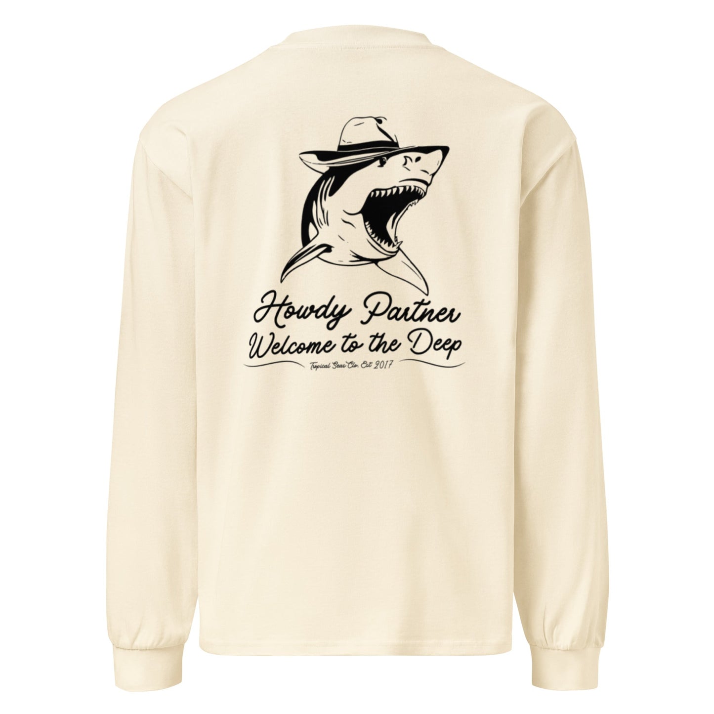 Premium Welcome to the Deep | White Shark|  heavyweight long sleeve shirt