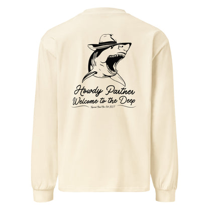 Premium Welcome to the Deep | White Shark|  heavyweight long sleeve shirt