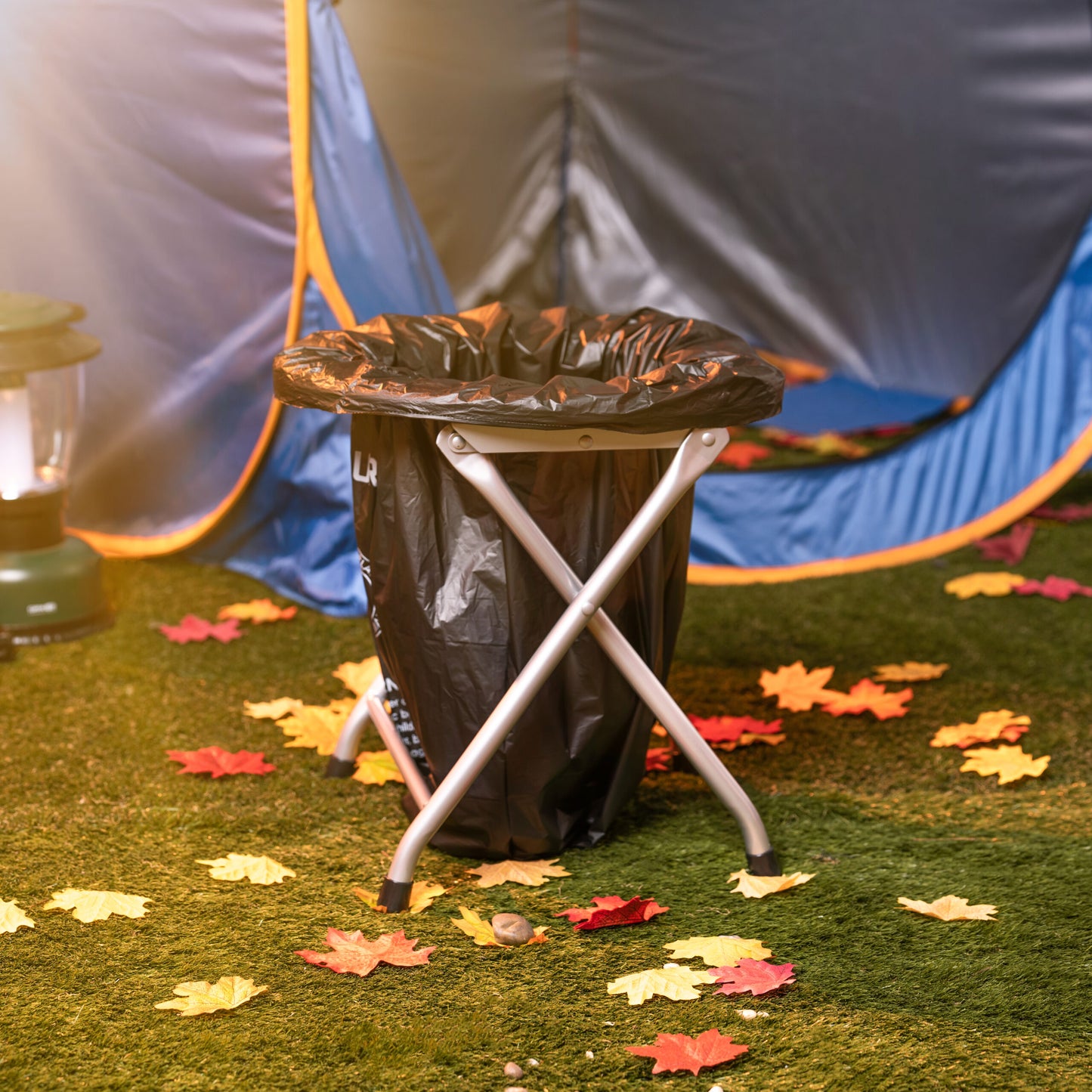 Portable Camping Toilet Seat with Trash Bag Hooks