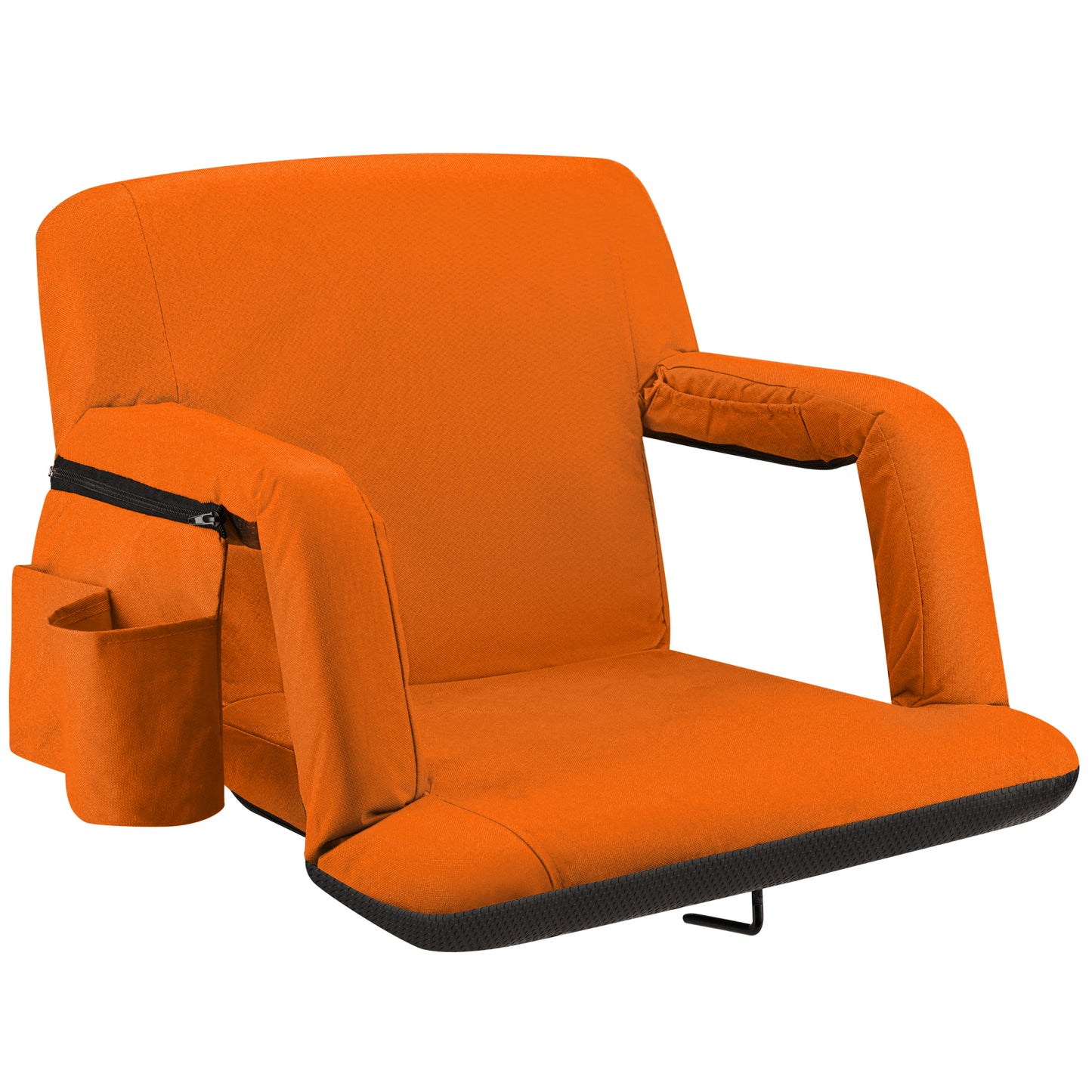 Reclining Stadium Seat with Armrests and Side Pockets