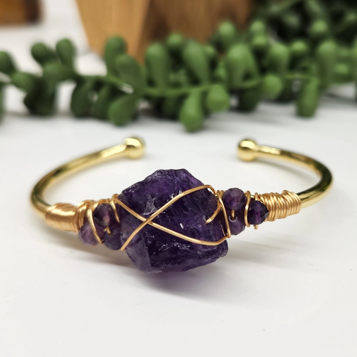 Gemstone Wire-Wrapped Bracelet