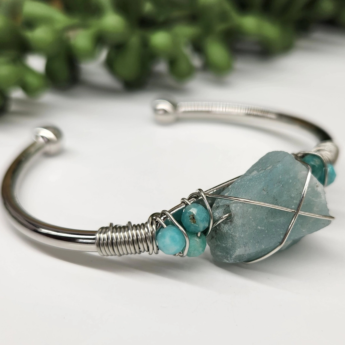 Gemstone Wire-Wrapped Bracelet