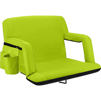 Reclining Stadium Seat with Armrests and Side Pockets