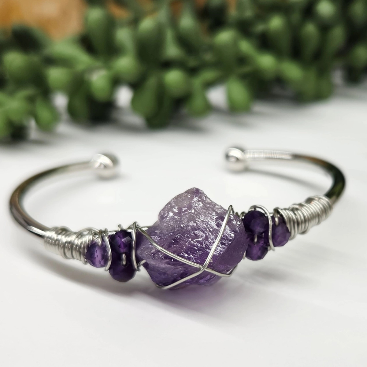 Gemstone Wire-Wrapped Bracelet