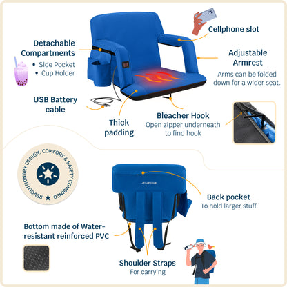 Reclining Stadium Seat - Heated