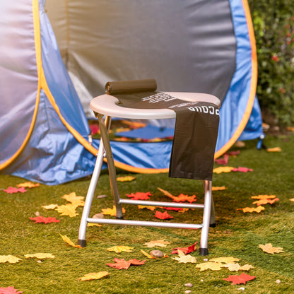 Portable Camping Toilet Seat with Trash Bag Hooks