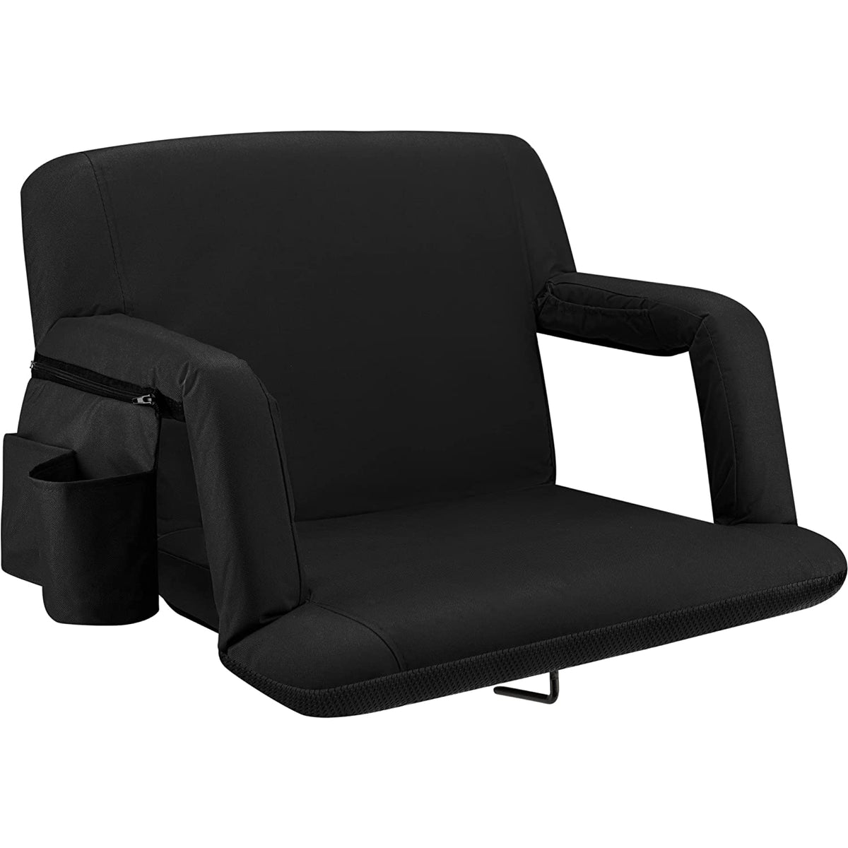 Reclining Stadium Seat with Armrests and Side Pockets