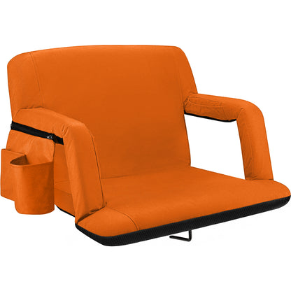 Reclining Stadium Seat with Armrests and Side Pockets