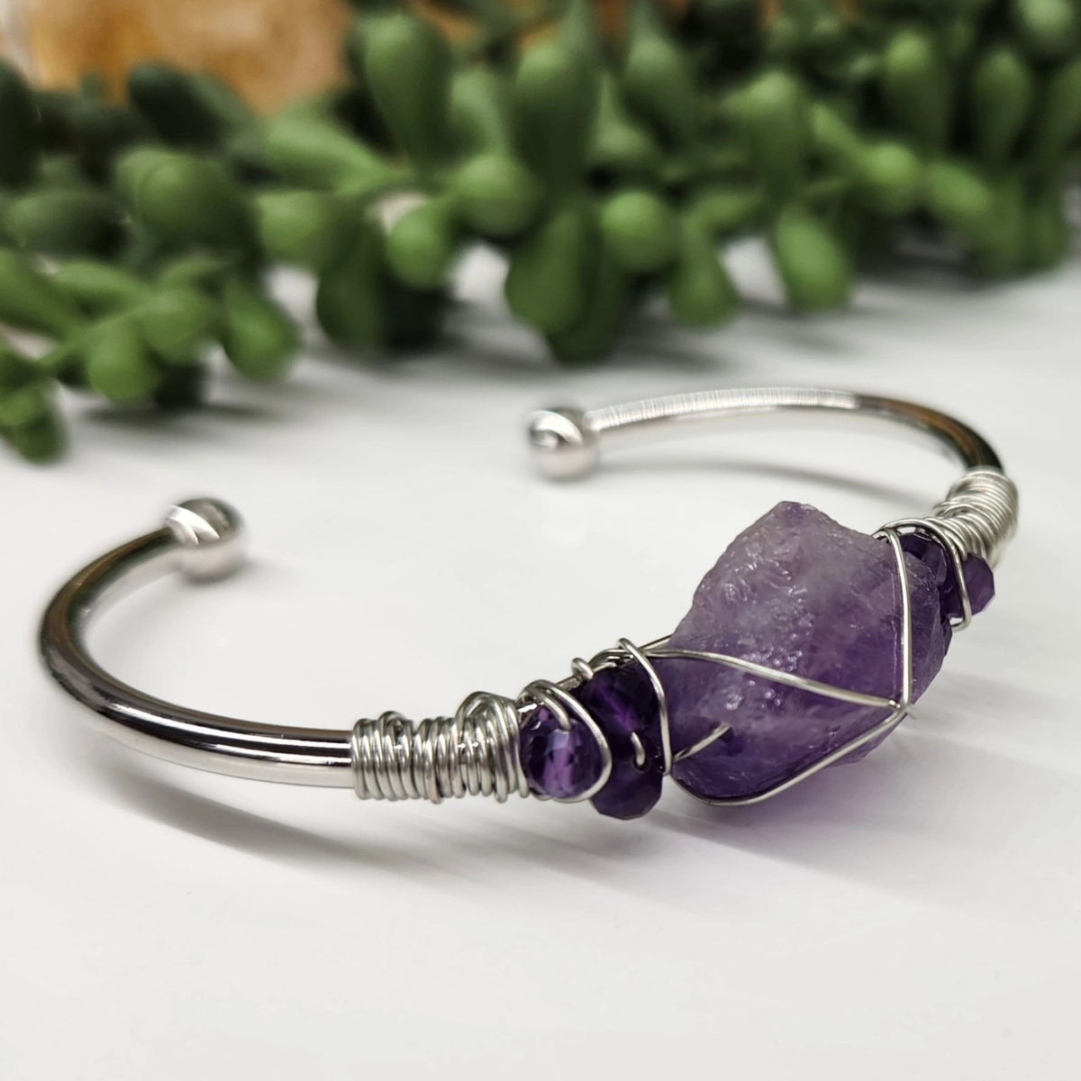 Gemstone Wire-Wrapped Bracelet