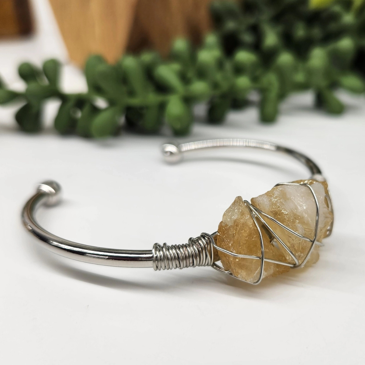 Gemstone Wire-Wrapped Bracelet