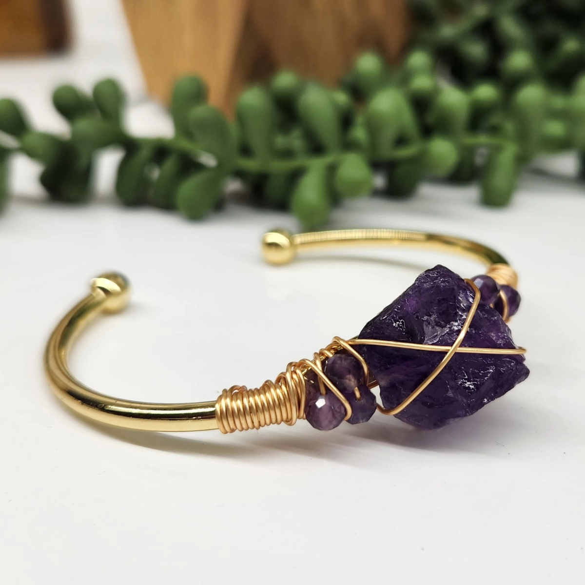 Gemstone Wire-Wrapped Bracelet