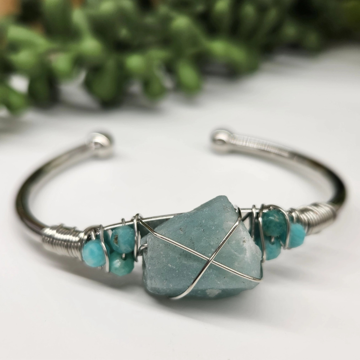Gemstone Wire-Wrapped Bracelet
