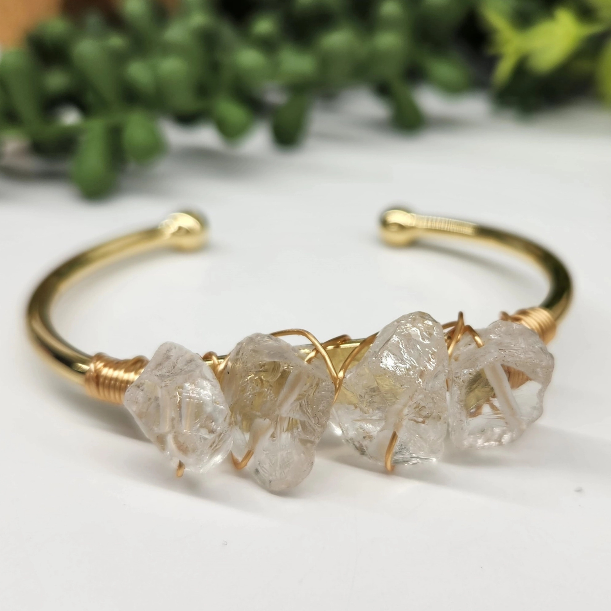 Gemstone Wire-Wrapped Bracelet