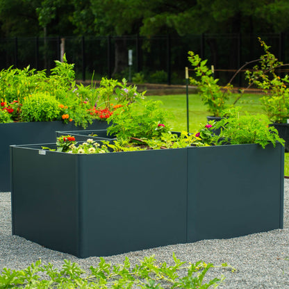 32" Extra Tall Modern L Shape Metal Raised Garden Bed