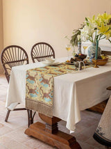 Vintage Oriental Style Table Runner for Elegant Festive Table Setting