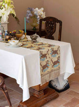 Vintage Oriental Style Table Runner for Elegant Festive Table Setting