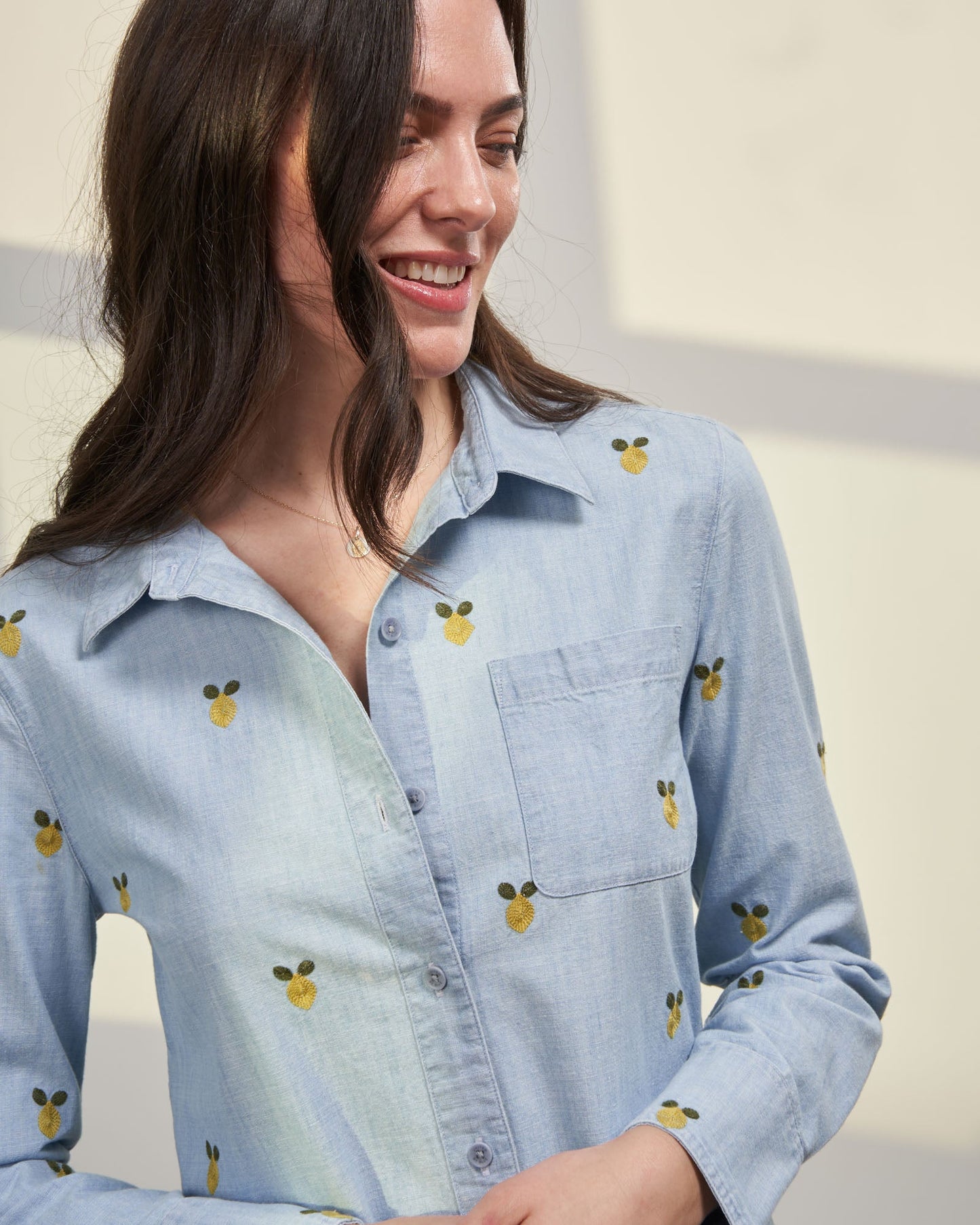 Organic Chambray Embroidered Button Down by United By Blue