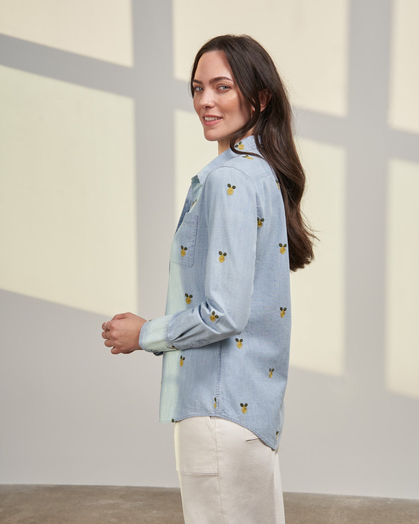 Organic Chambray Embroidered Button Down by United By Blue