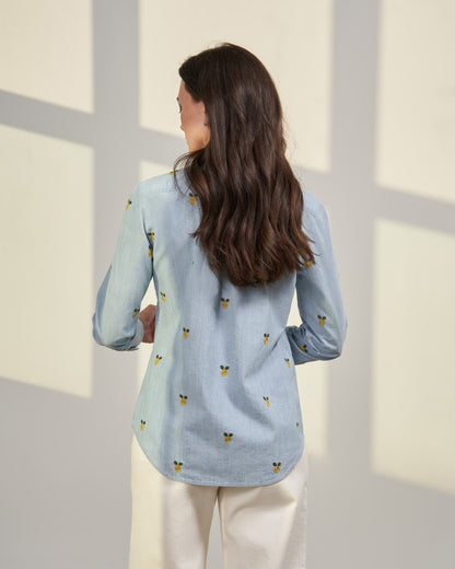 Organic Chambray Embroidered Button Down by United By Blue