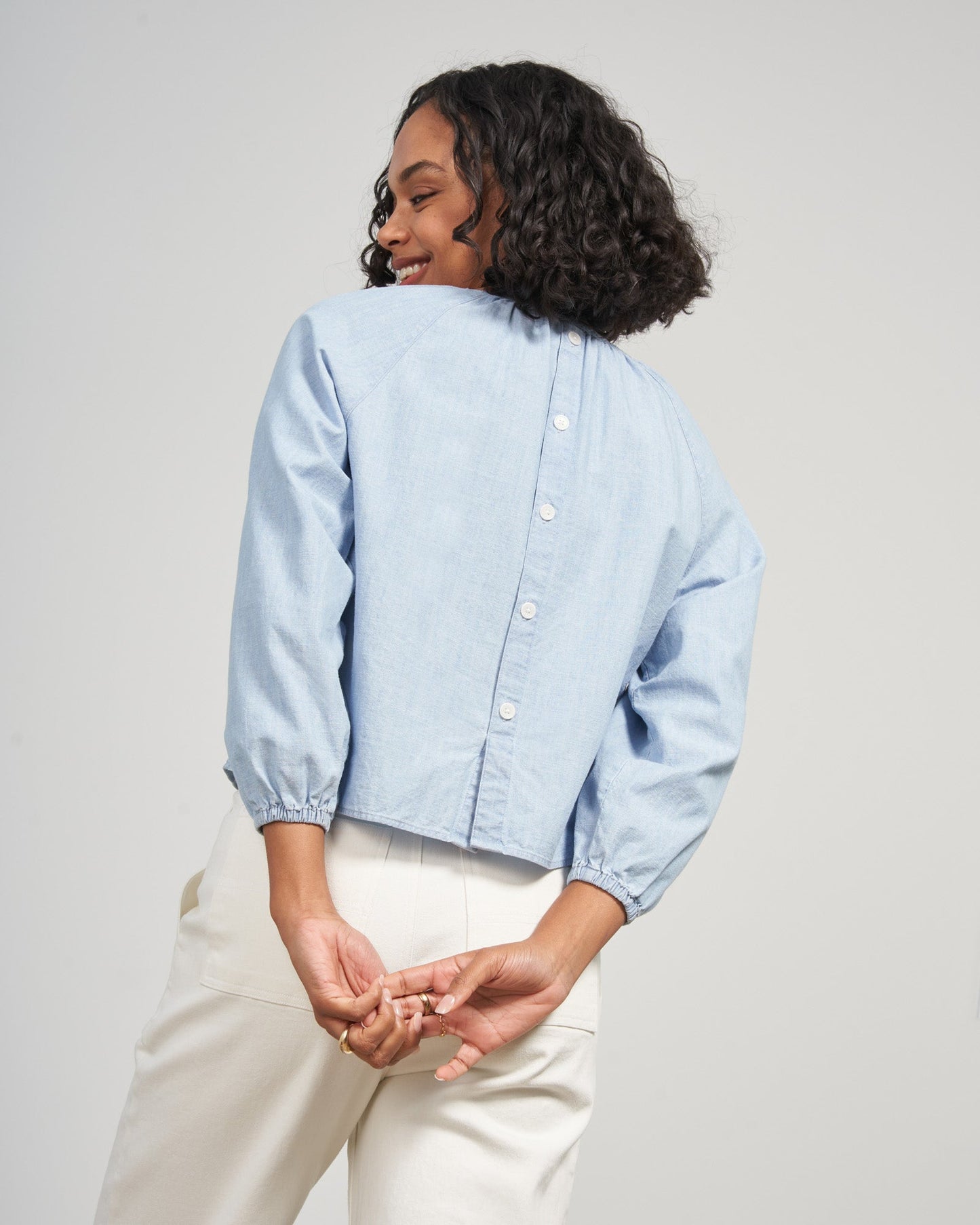 Organic Chambray Peasant Blouse by United By Blue