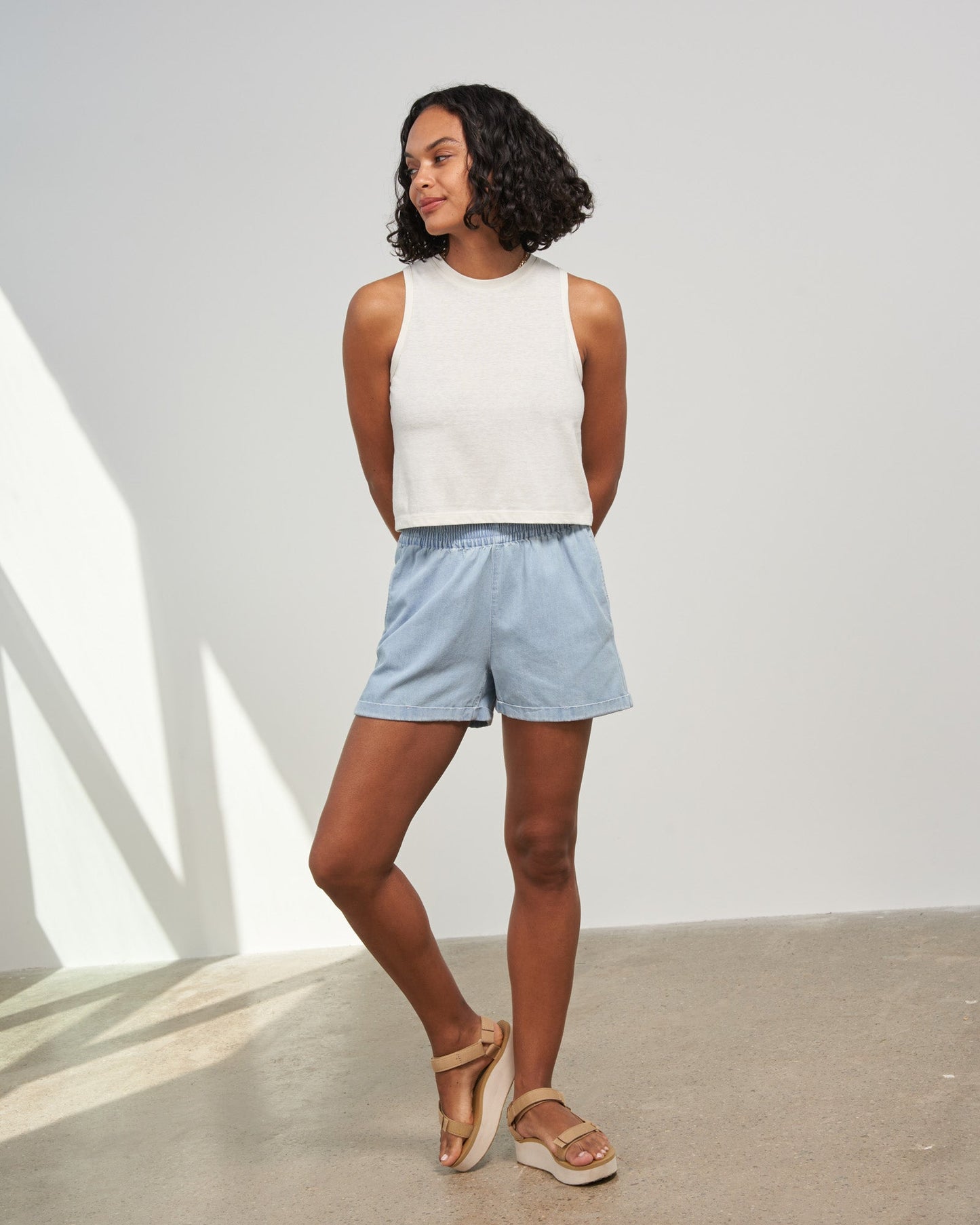 Organic Chambray Pull-On Short by United By Blue