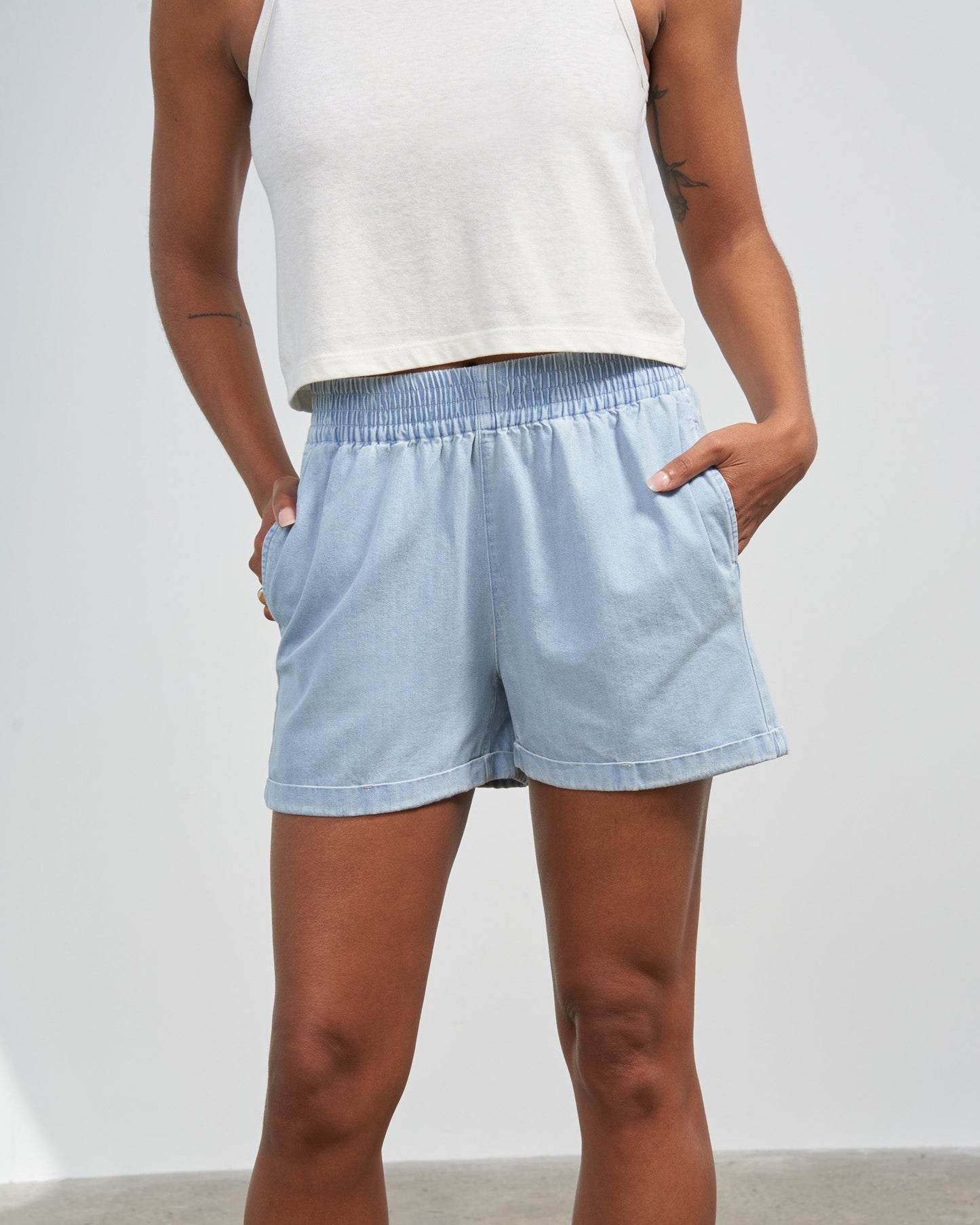 Organic Chambray Pull-On Short by United By Blue