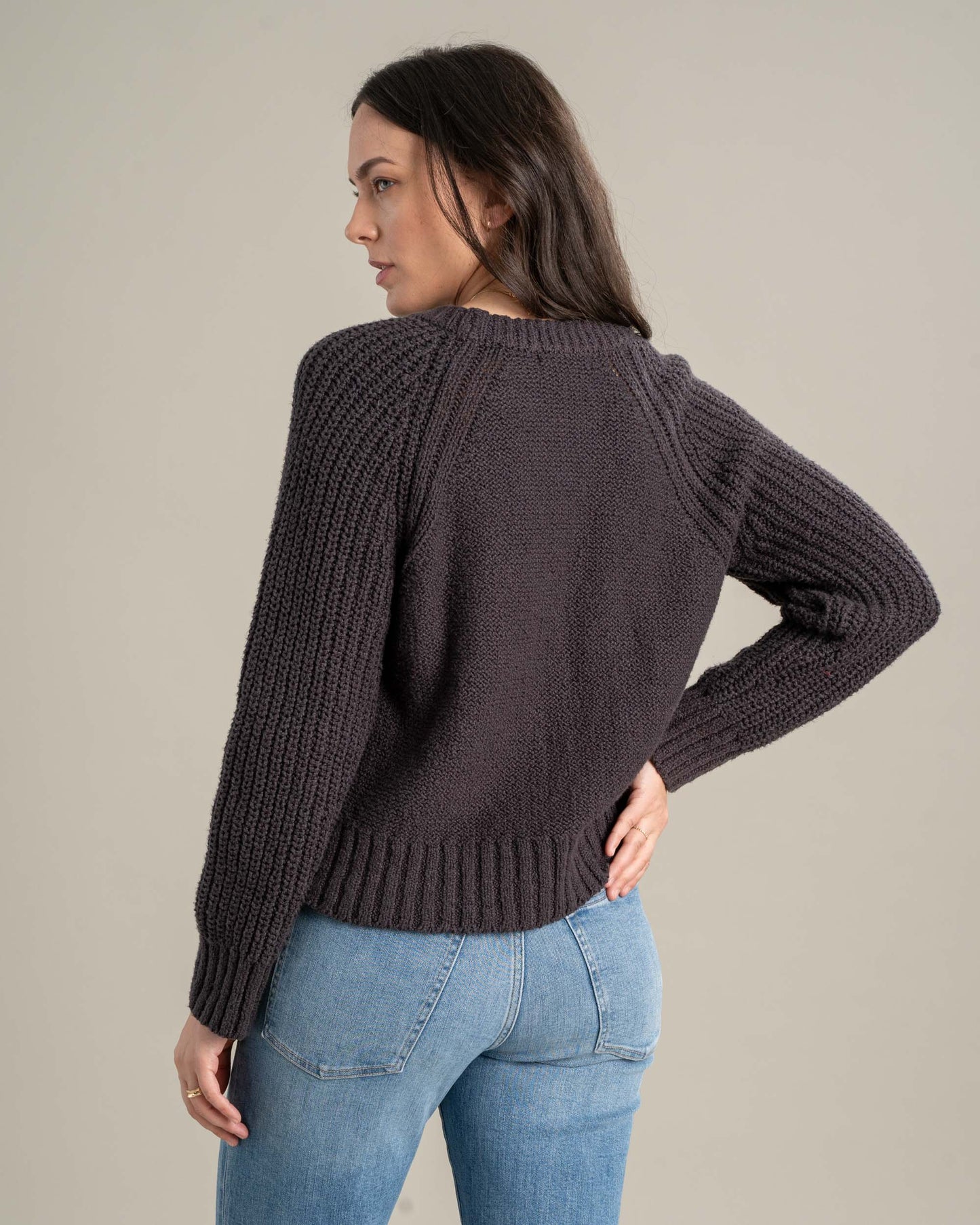 Recycled Cotton Cable Crew Sweater by United By Blue