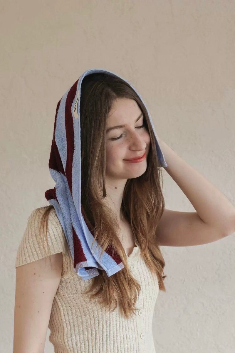 Whimsical Dopamine Cabana Stripe Bath Towel, 100% Cotton, Ultra Soft & Absorbent