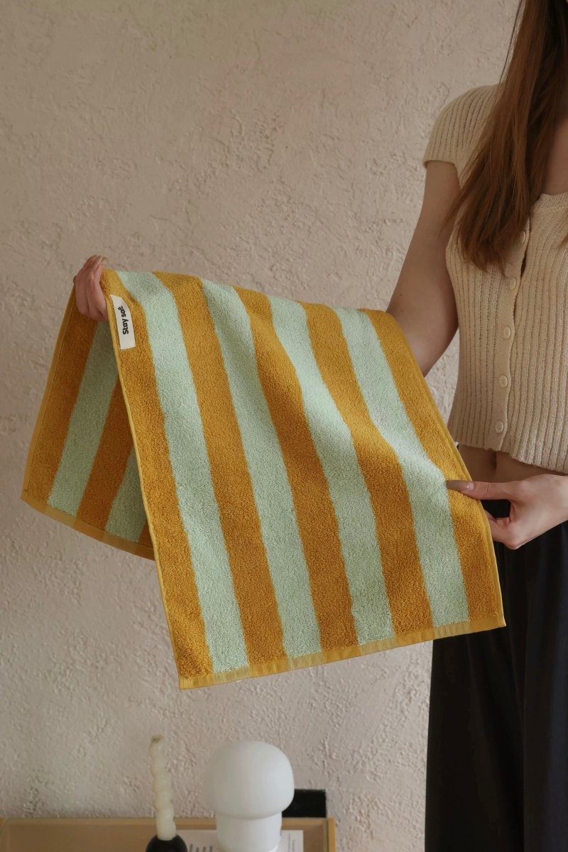 Whimsical Dopamine Cabana Stripe Bath Towel, 100% Cotton, Ultra Soft & Absorbent