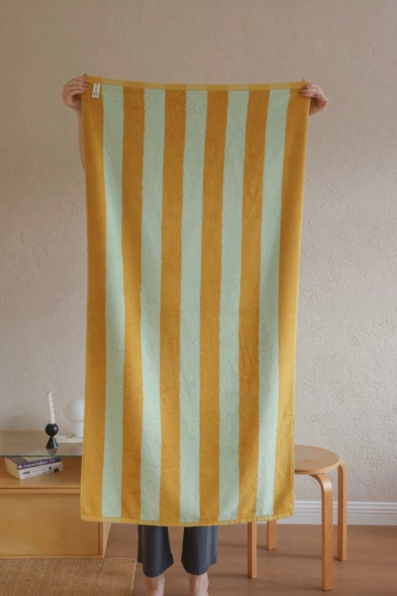 Whimsical Dopamine Cabana Stripe Bath Towel, 100% Cotton, Ultra Soft & Absorbent
